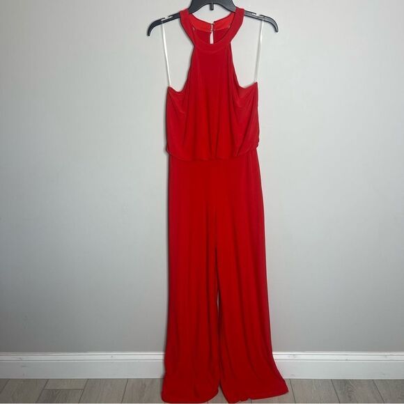 $248 JAY X JAY GODFREY Women's Coral Red Anselm Halter Neck Jumpsuit New Missing - Picture 4 of 9